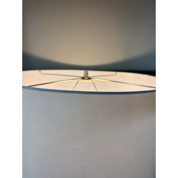 Uttermost Talima Blue Crackle Glaze Ceramic Table Lamp 29” Brushed Nickel - Picture 7 of 13